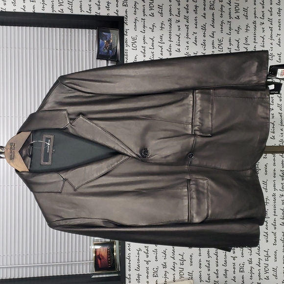 💥NEW💥 Men's Large Dark Brown Leather Coat - Picture 1 of 6